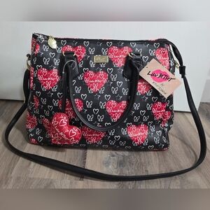 Luv Betsey by Betsey Johnson Heart Print Satchel Bag - New With Tag